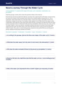 Free Water Cycle Comprehension | Grade 4 | Science | BookFlik
