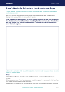 Free Clothes Drawing Sheet | Grade 3 | Spanish | BookFlik