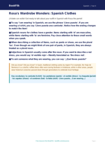 Free Clothes Poster | Grade 3 | Spanish | BookFlik