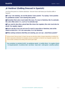 Free Clothes Poster | Grade 4 | Spanish | BookFlik