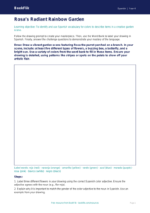 Spanish Colors Worksheet for Grade 3 | Free Printable | BookFlik