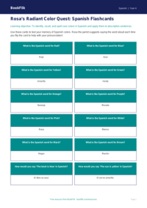 Spanish Colors Flashcards for Grade 3 | Free Printable | BookFlik