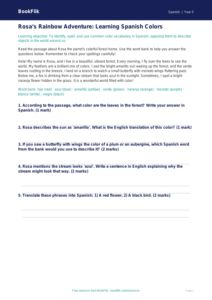 Spanish Colors Practice Worksheet | Grade 4 | BookFlik