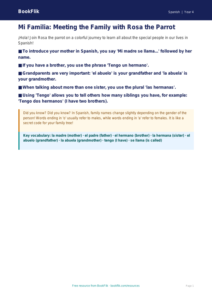 Family Vocabulary Poster | Grade 3 Spanish | BookFlik