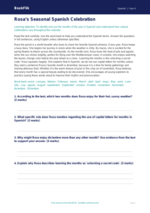 Free Months Of The Year Comprehension | Grade 3 | Spanish | BookFlik