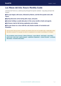 Free Months Of The Year Poster | Grade 4 | Spanish | BookFlik