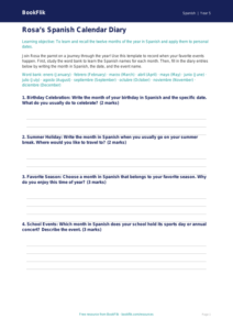 Free Months Of The Year Template | Grade 4 | Spanish | BookFlik