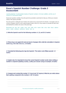 Numbers Assessment Grade 3 Free | Spanish Practice | BookFlik