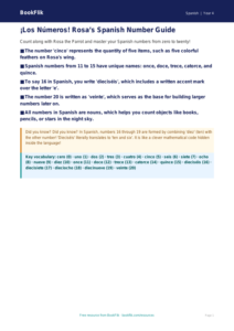 Spanish Numbers Poster for Grade 3 | Free Printable | BookFlik