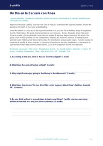 School Comprehension Grade 3 Free | Spanish Lesson | BookFlik