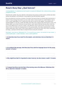 Telling the Time in Spanish: Grade 3 Worksheet | BookFlik