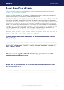 Free Transport Comprehension | Grade 3 | Spanish | BookFlik