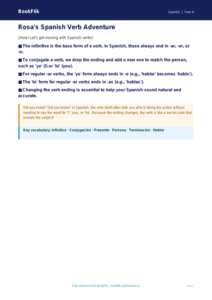 Free Verbs And Tenses Poster | Grade 3 | Spanish | BookFlik