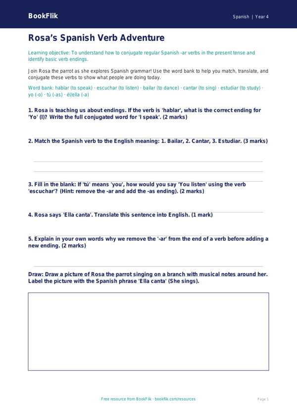 Spanish verbs and tenses worksheet grade 3 core worksheet preview — Spanish Verbs And Tenses