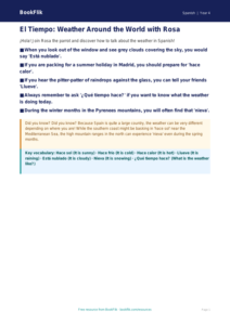 Free Weather Poster | Grade 3 | Spanish | BookFlik