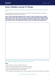 Free Weather Drawing Sheet | Grade 4 | Spanish | BookFlik