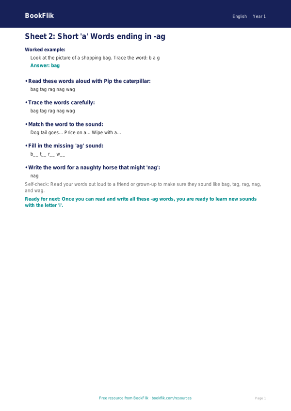 Free 3a Track Sheet | Kindergarten ELA Practice | BookFlik worksheet preview — English 3A