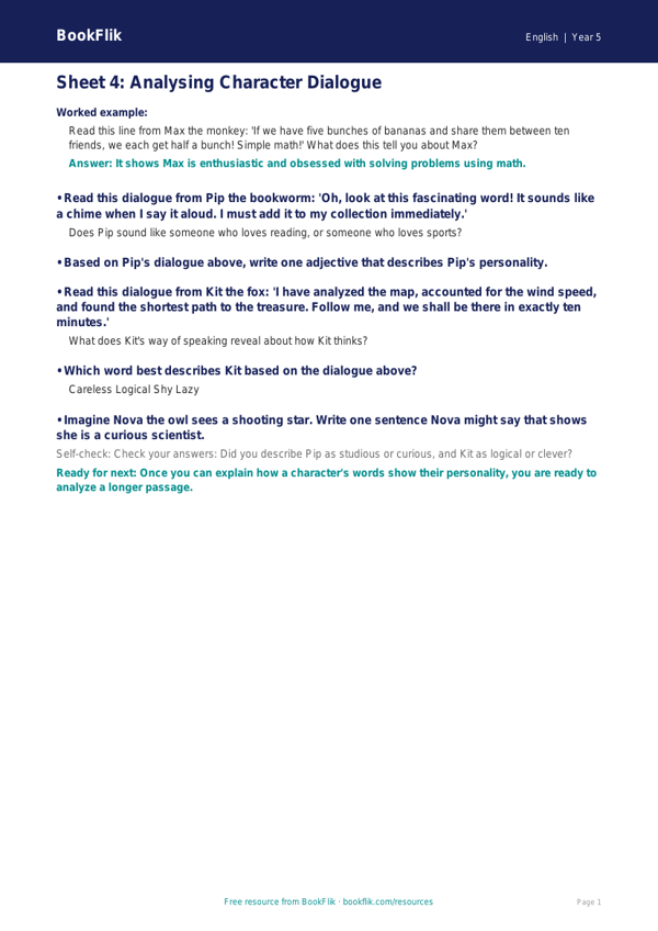 Free F Track Sheet | Grade 4 | ELA | BookFlik worksheet preview — English F