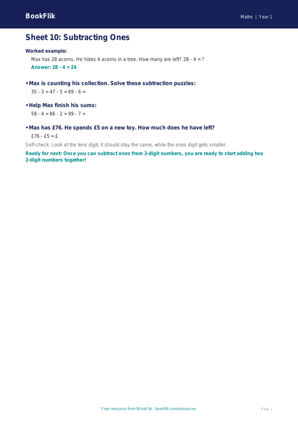 Free 3A Track Sheet | Kindergarten Math | BookFlik worksheet preview — Maths 3A