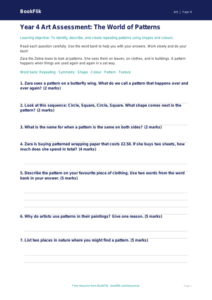 Free Pattern Assessment | Year 4 | Art | BookFlik