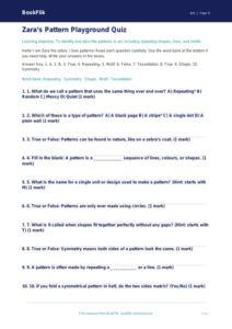 Free Pattern Quiz | Year 4 | Art | BookFlik