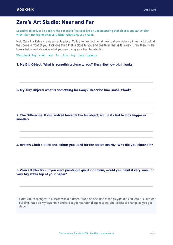 Perspective Art Lesson for Foundation | Australian Curriculum worksheet preview — Art Perspective