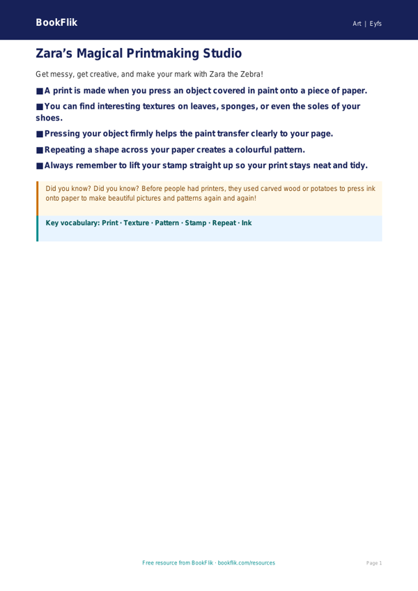 Free Printmaking Poster | Foundation | Art | BookFlik worksheet preview — Art Printmaking