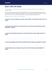 Free Still Life Activity Sheet | Foundation | Art | BookFlik