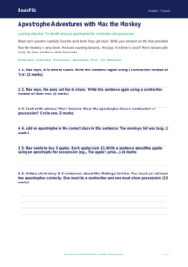 Free Apostrophes Assessment | Year 4 | English | BookFlik