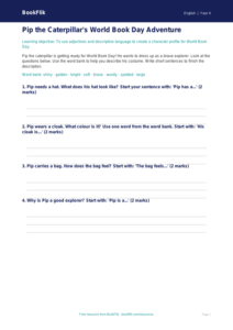 Free World Book Day Activity Sheet | Year 4 | English | BookFlik