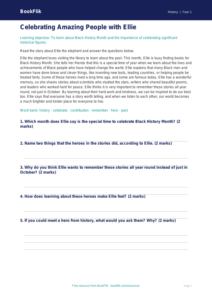 Black History Month Comprehension for Year 1 | Australian Curriculum