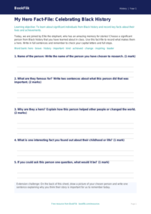 Black History Month Activity: Year 1 History Lesson | BookFlik