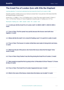 Great Fire of London Quiz for Year 1 | Australian Curriculum History