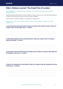 Free Great Fire Of London Writing Frame | Year 1 | History | BookFlik