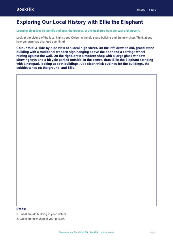 Free Local History Colouring Page | Year 1 | History | BookFlik worksheet preview — History Local History
