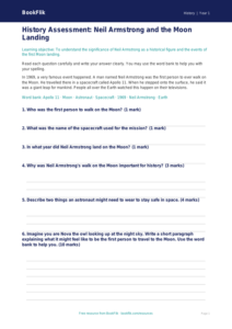 Free Neil Armstrong Assessment | Year 1 | History | BookFlik