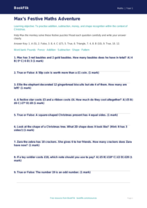 Free Christmas Maths Quiz | Year 1 | Maths | BookFlik