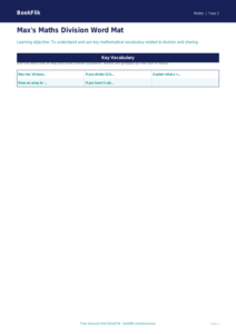 Free Division Word Mat | Year 2 | Maths | BookFlik