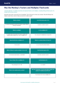 Free Factors And Multiples Flashcards | Year 5 | Maths | BookFlik