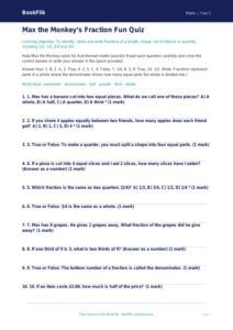 Fractions Quiz for Year 2 Maths | Australian Curriculum | BookFlik