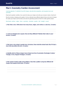 Free Geometry Assessment | Year 2 | Maths | BookFlik