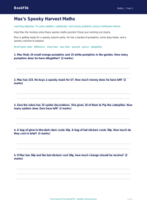 Free Halloween Maths Worksheet | Year 2 | Maths | BookFlik