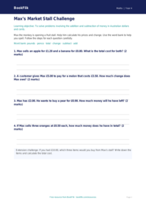 Free Money Template | Year 4 | Maths | BookFlik