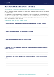 Free Place Value Track Sheet | Year 2 | Maths | BookFlik