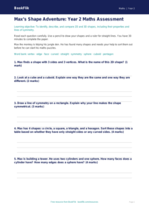 Free Shape Assessment | Year 2 | Maths | BookFlik
