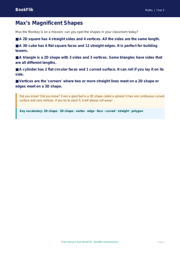 Free Shape Poster | Year 2 | Maths | BookFlik worksheet preview — Maths Shape