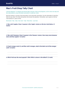 Free Statistics Activity Sheet | Year 4 | Maths | BookFlik