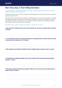 Time Track Sheet | Year 2 Maths | Australian Curriculum