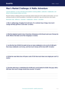 Free Word Problems Activity Sheet | Year 5 | Maths | BookFlik