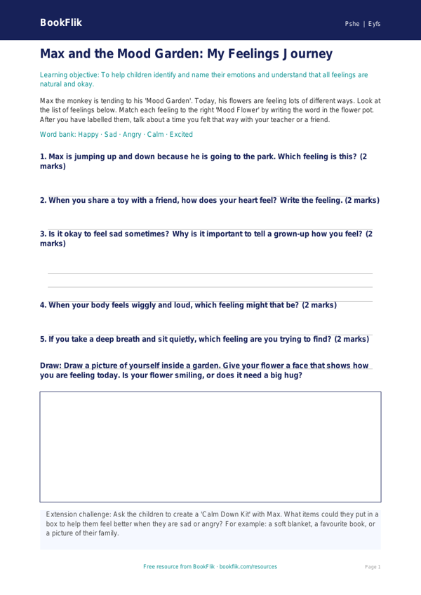 Free Mental Health Activity Sheet | Foundation | HASS / Personal Development | BookFlik worksheet preview — Pshe Mental Health